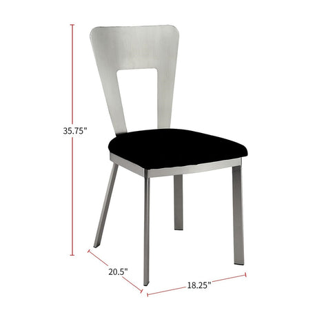 Modern European furniture - Contemporary Silver Metal Dining Chairs (2) - www.oroa.com