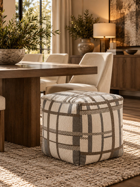 Upholstered Multi-Color Pouf | OROA