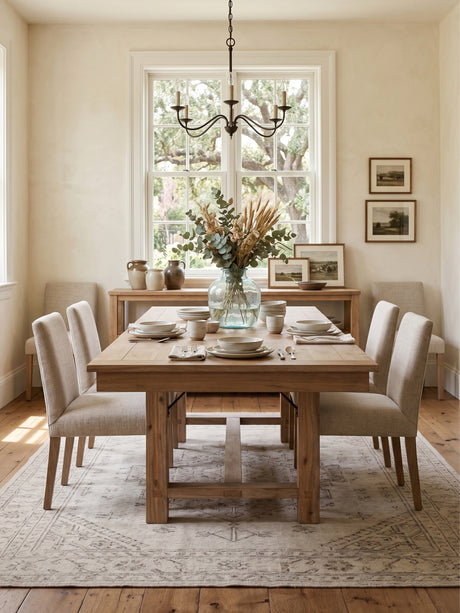 Light Oak Finish Extendable Dining Table | OROA