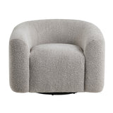 Modern Gray Boucle Upholstered Swivel Accent Chair | OROA