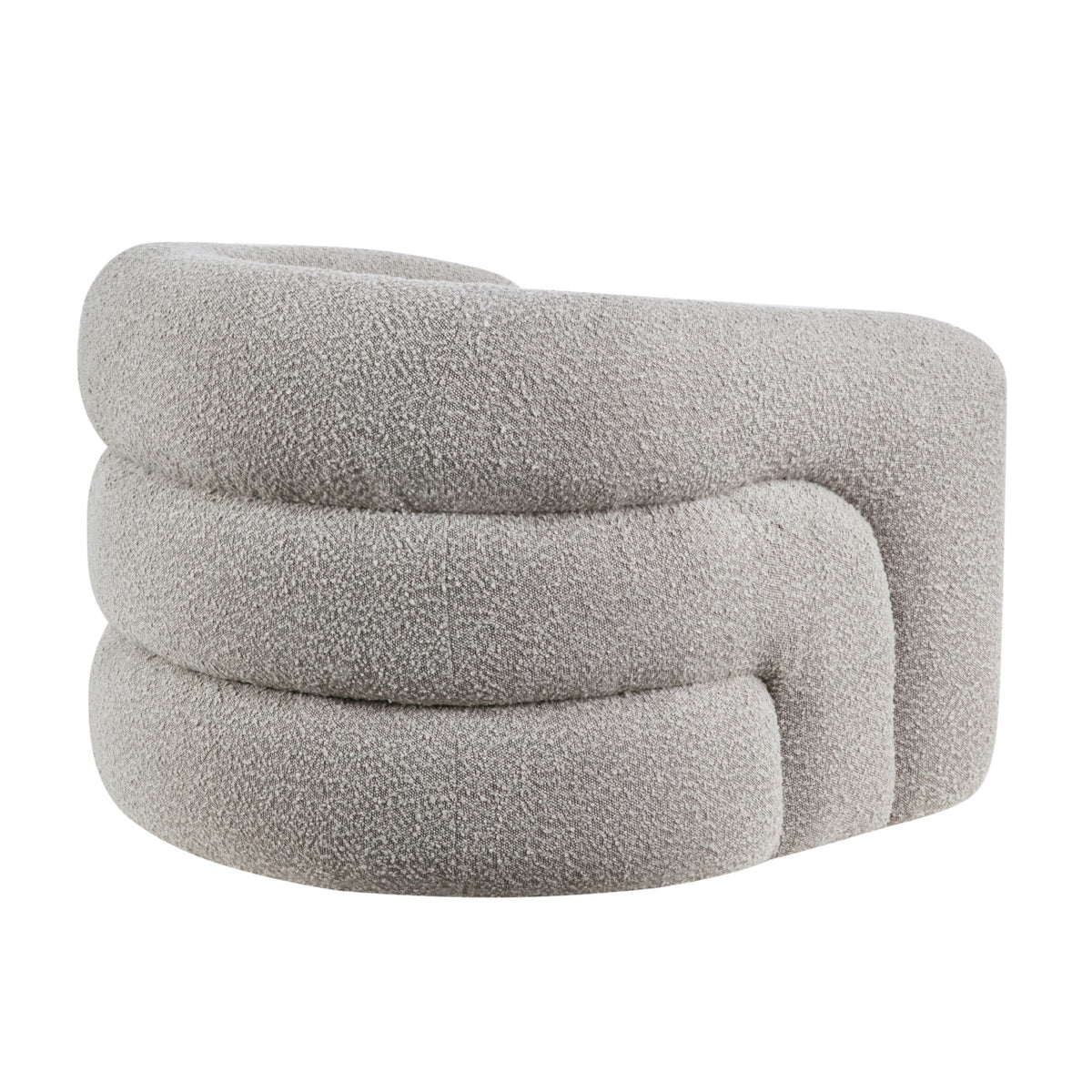 Modern Gray Boucle Upholstered Swivel Accent Chair | OROA