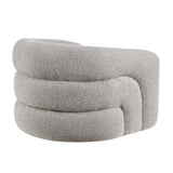 Modern Gray Boucle Upholstered Swivel Accent Chair | OROA