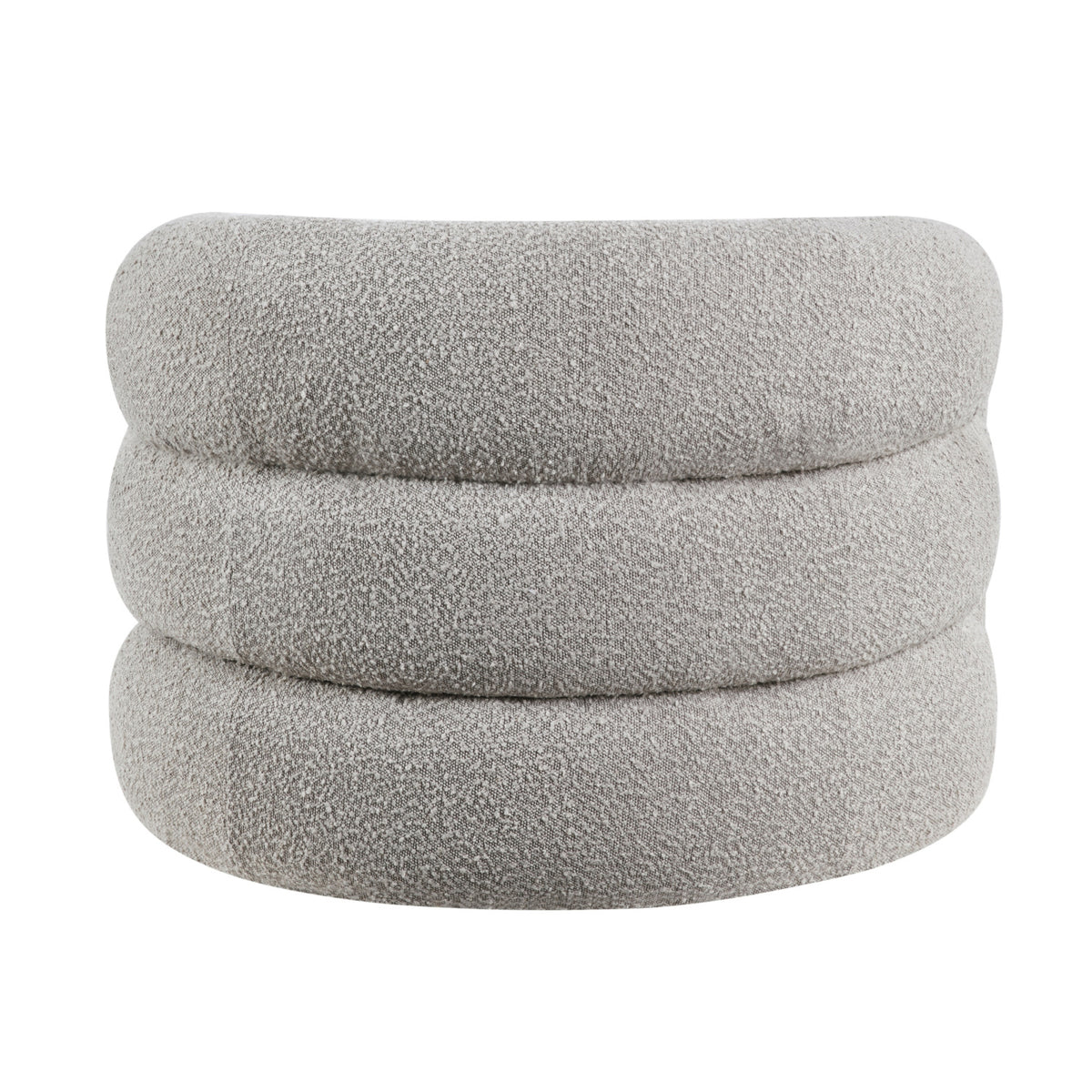 Modern Gray Boucle Upholstered Swivel Accent Chair | OROA