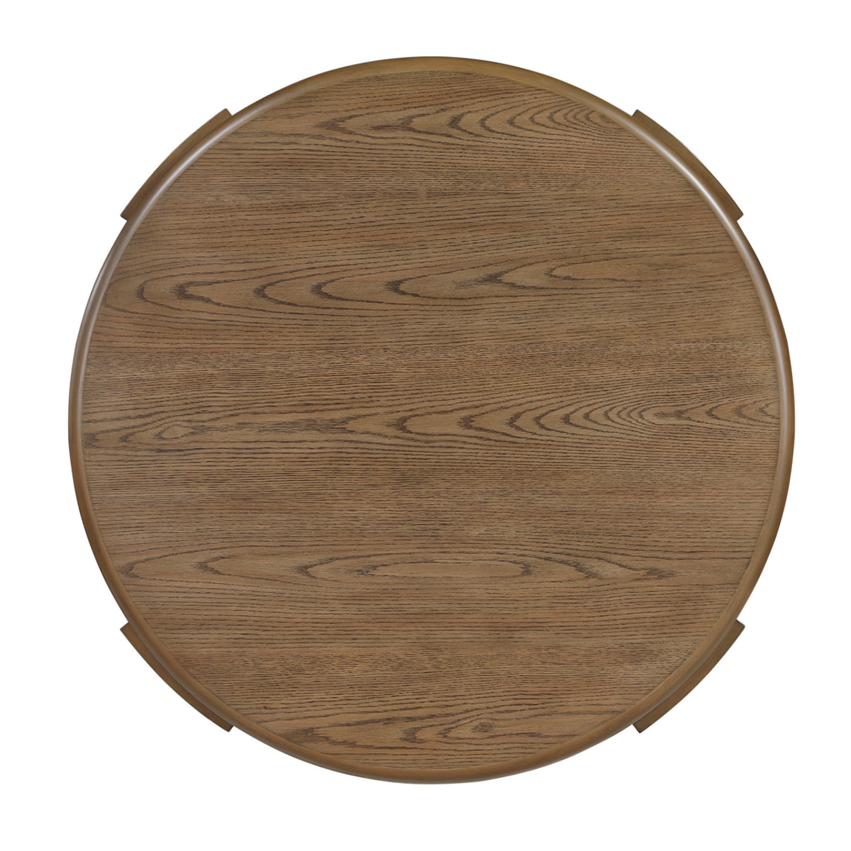 Brown Round Swivel Top Coffee Table with Storage Shelf | OROA