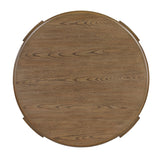Brown Round Swivel Top Coffee Table with Storage Shelf | OROA