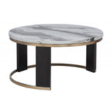 Faux Marble Nesting Coffee Table with Ottoman | OROA