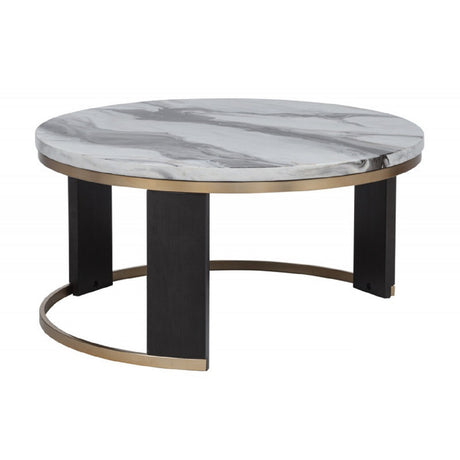 Faux Marble Nesting Coffee Table with Ottoman | OROA