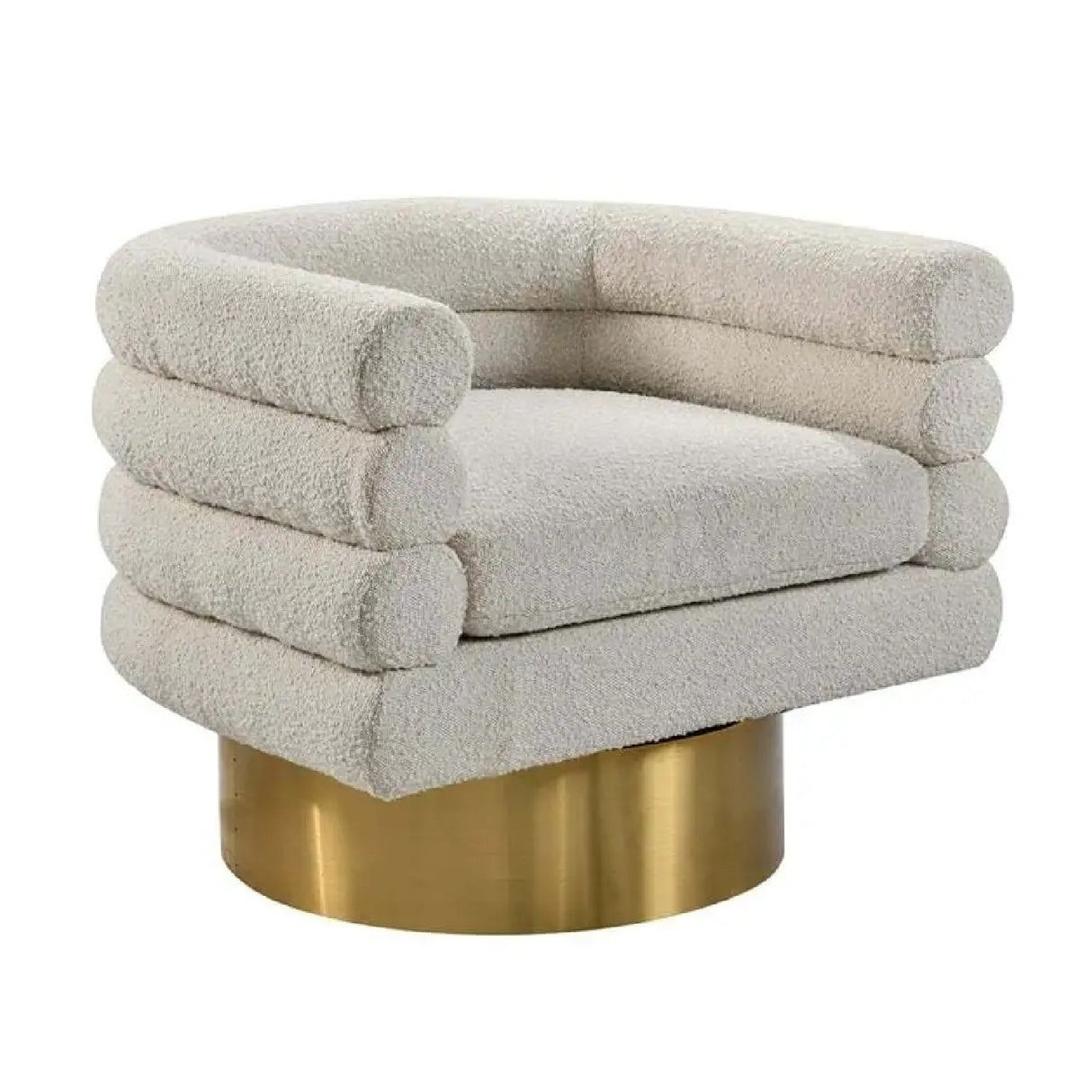 Modern Boucle Fabric Swivel Accent Chair | OROA