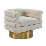 Modern Boucle Fabric Swivel Accent Chair | OROA