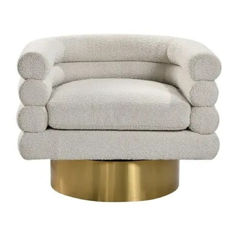 Modern Boucle Fabric Swivel Accent Chair | OROA