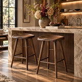 Brown Finish Barstools (2) | OROA