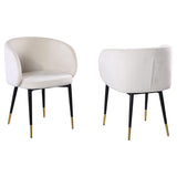 Cream Velvet Accent Chair | OROA