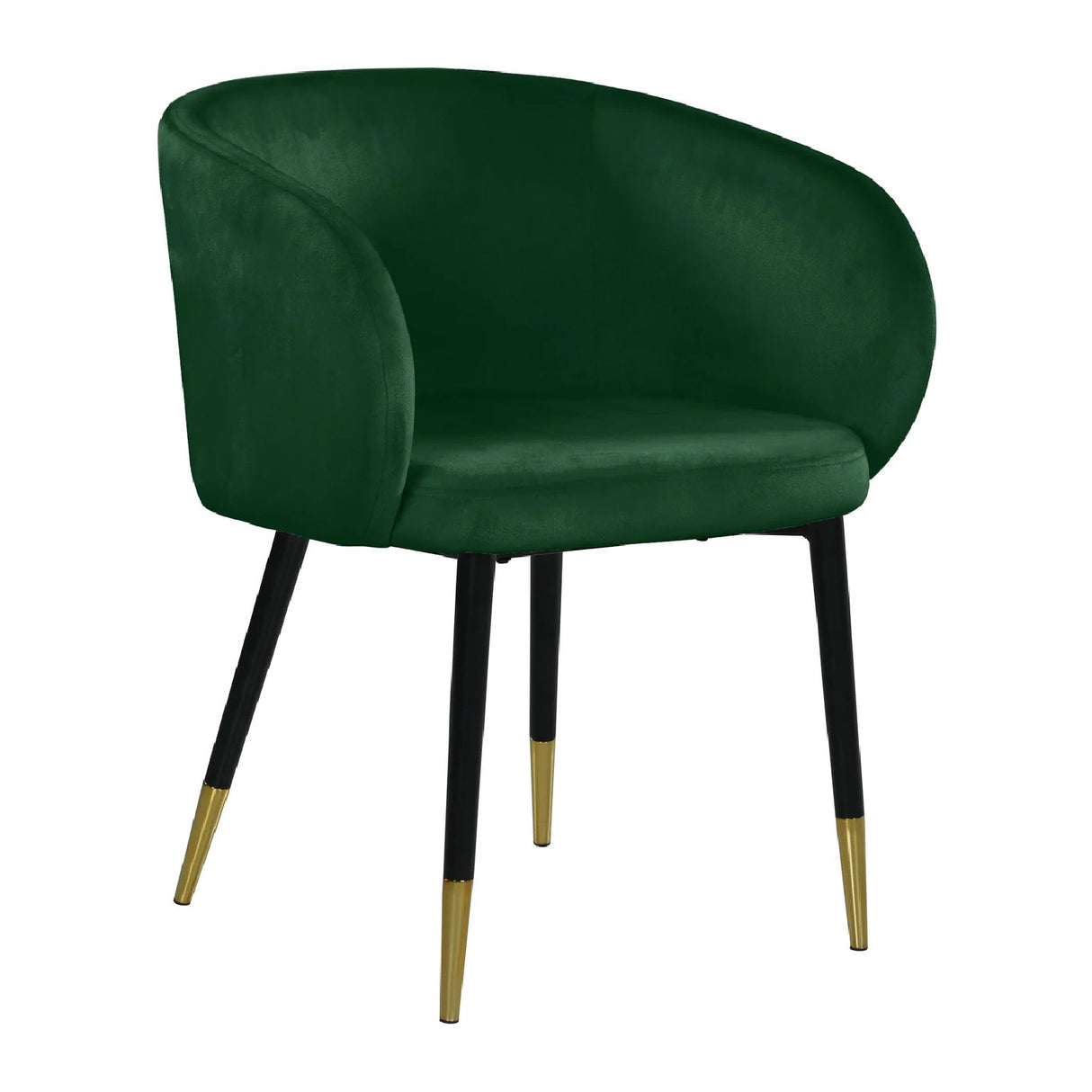 Green Velvet Dining Chair with Gold Trim | OROA