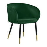 Green Velvet Dining Chair with Gold Trim | OROA