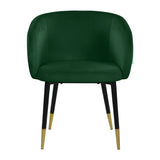 Green Velvet Dining Chair with Gold Trim | OROA