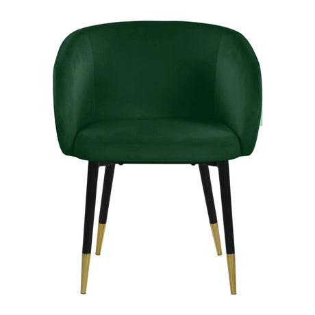 Green Velvet Dining Chair with Gold Trim | OROA