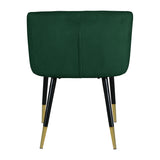 Green Velvet Dining Chair with Gold Trim | OROA