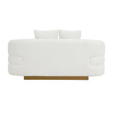Gold Accent Love Seat with Pillows | OROA