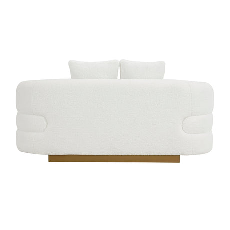 Gold Accent Love Seat with Pillows | OROA