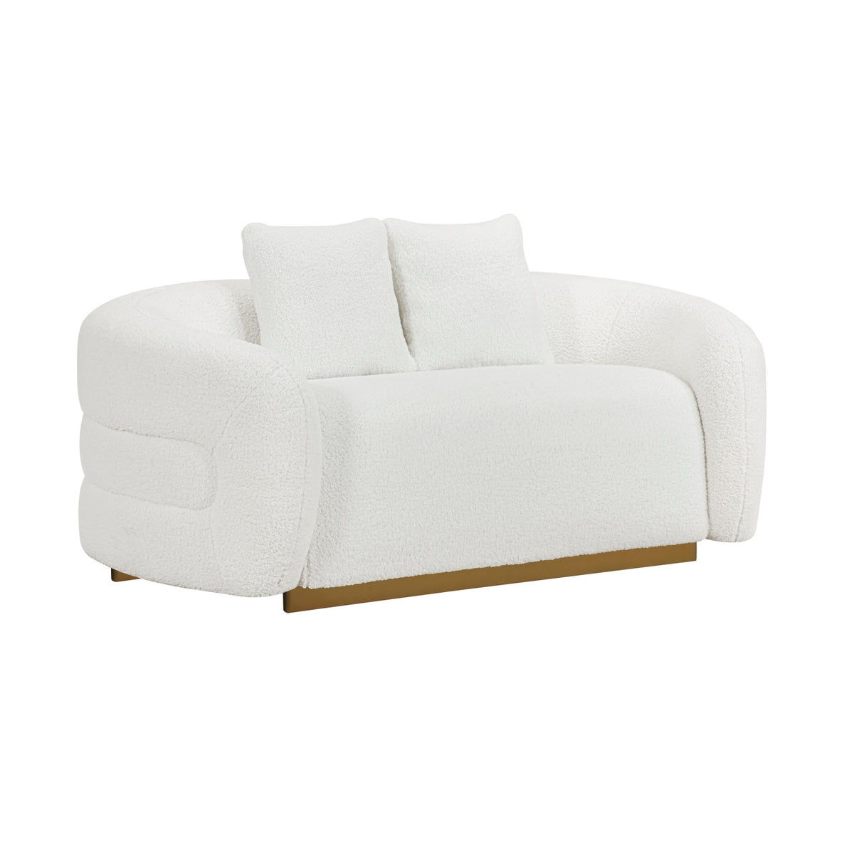 Gold Accent Love Seat with Pillows | OROA