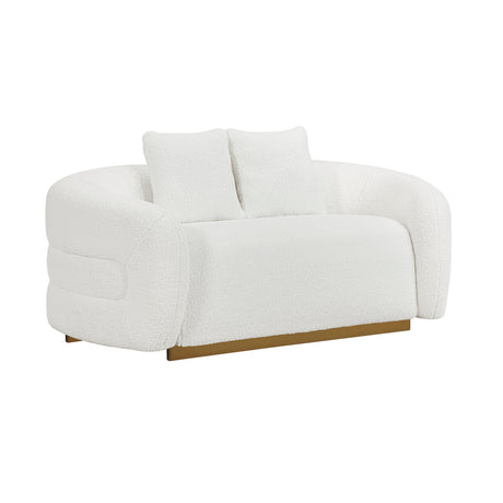 Gold Accent Love Seat with Pillows | OROA