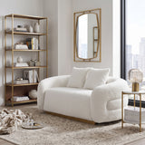 Gold Accent Love Seat with Pillows | OROA