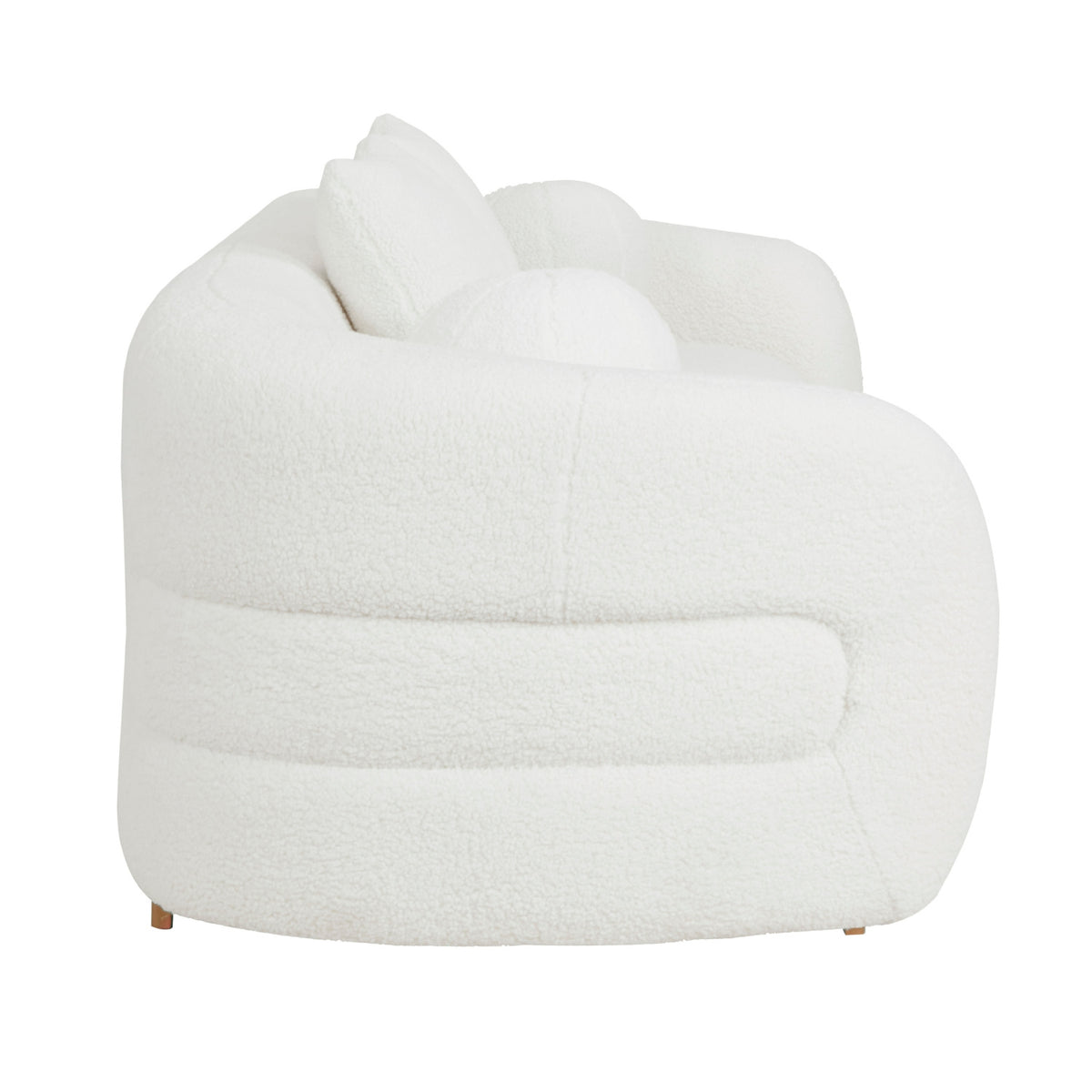 White Fabric Upholstered Sofa with Pillows | OROA