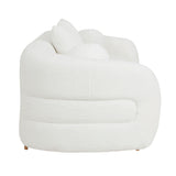 White Fabric Upholstered Sofa with Pillows | OROA
