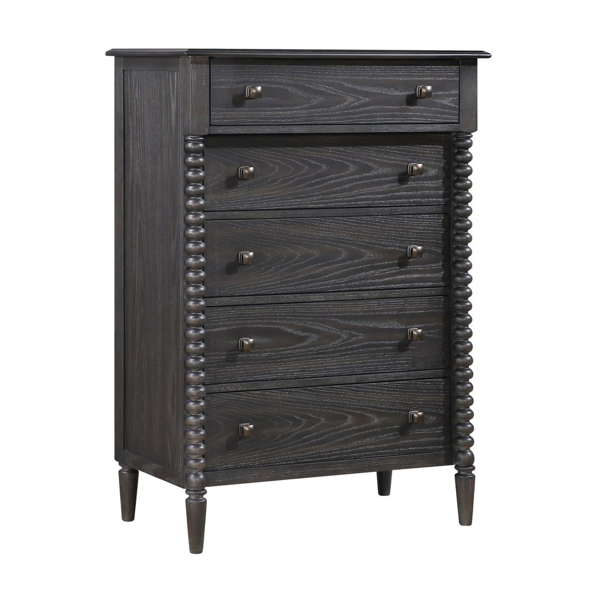 Modern European furniture - Elegant Espresso Five-Drawer Traditional Storage Chest - www.oroa.com