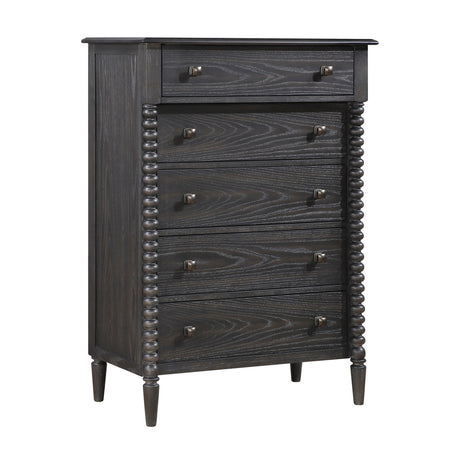 Modern European furniture - Elegant Espresso Five-Drawer Traditional Storage Chest - www.oroa.com