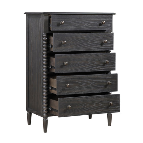 Modern European furniture - Elegant Espresso Five-Drawer Traditional Storage Chest - www.oroa.com