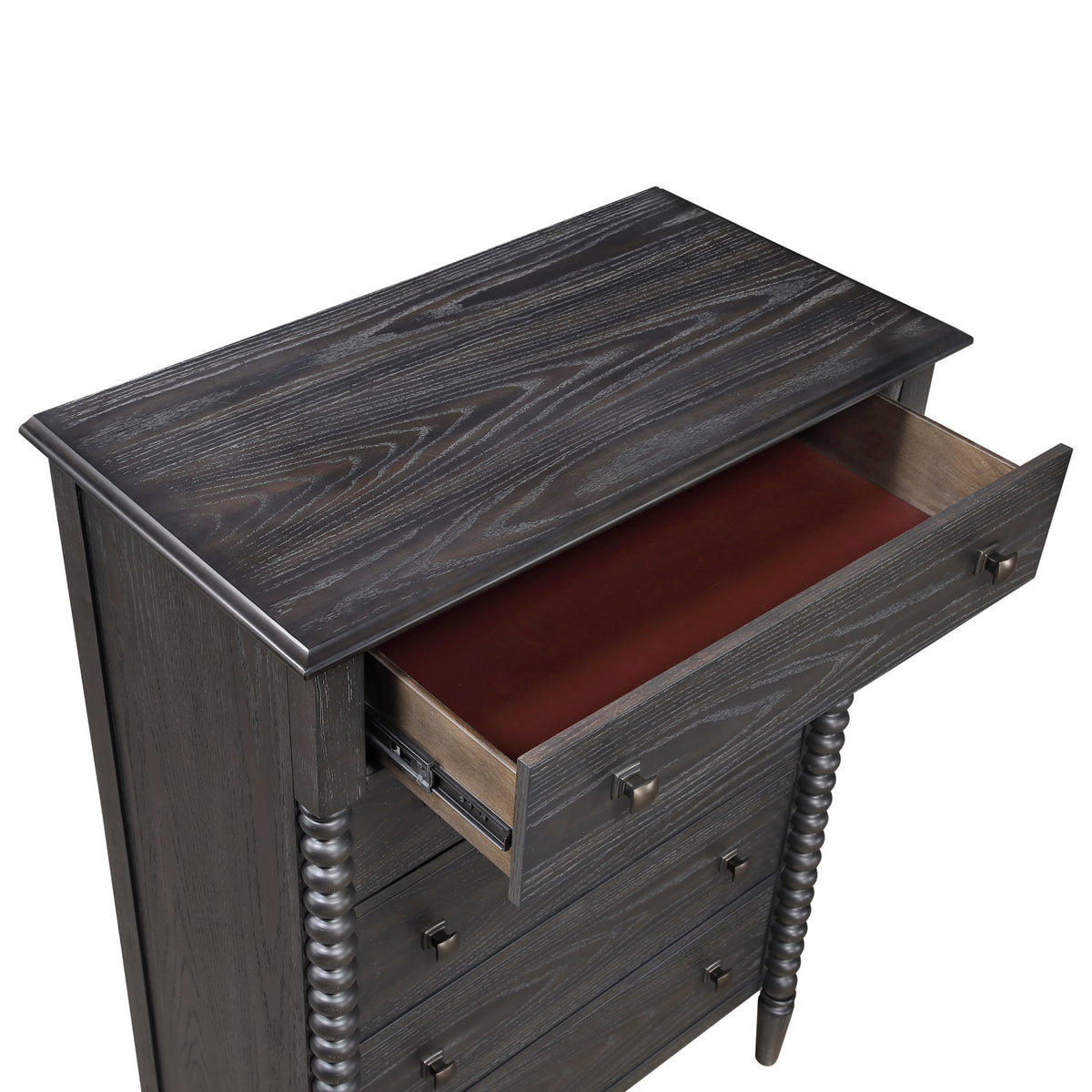 Modern European furniture - Elegant Espresso Five-Drawer Traditional Storage Chest - www.oroa.com