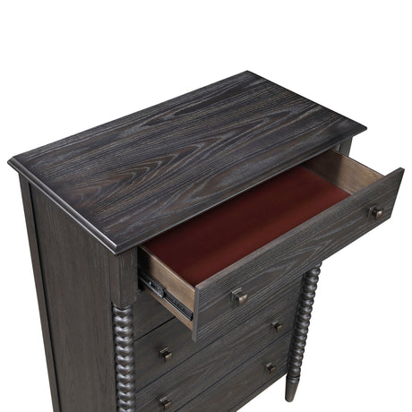 Modern European furniture - Elegant Espresso Five-Drawer Traditional Storage Chest - www.oroa.com