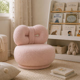Luxury Pink Boucle Kids Swivel Chair | OROA Kids