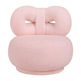 Luxury Pink Boucle Kids Swivel Chair | OROA Kids