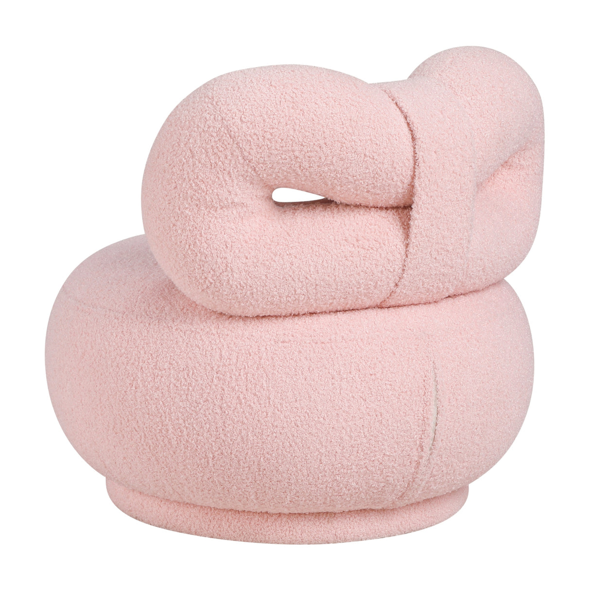 Luxury Pink Boucle Kids Swivel Chair | OROA Kids