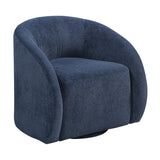 Blue Modern Upholstered Swivel Chair | OROA