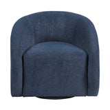 Blue Modern Upholstered Swivel Chair | OROA