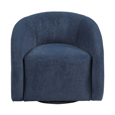 Blue Modern Upholstered Swivel Chair | OROA