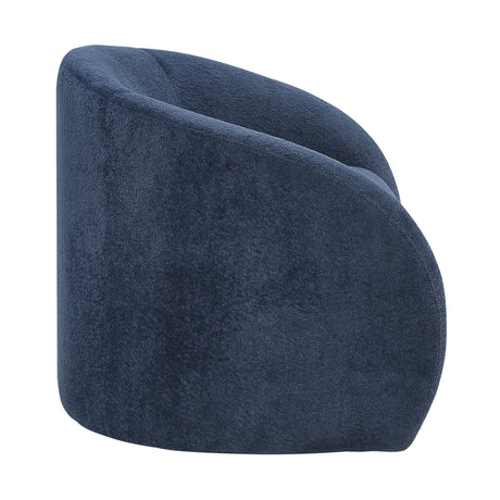 Blue Modern Upholstered Swivel Chair | OROA