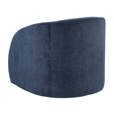 Blue Modern Upholstered Swivel Chair | OROA