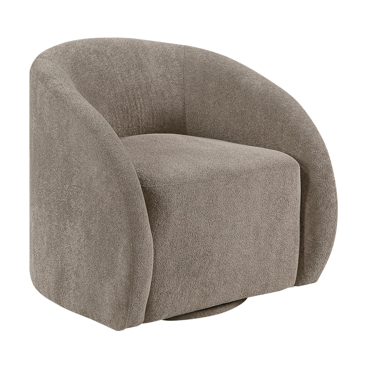 Brown Gray Upholstered Swivel Accent Chair | OROA