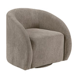 Brown Gray Upholstered Swivel Accent Chair | OROA
