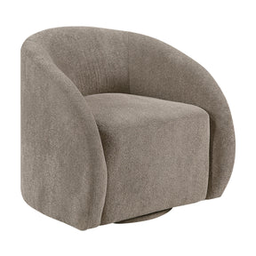 Modern European furniture - Brown Gray Upholstered Swivel Accent Chair - www.oroa.com