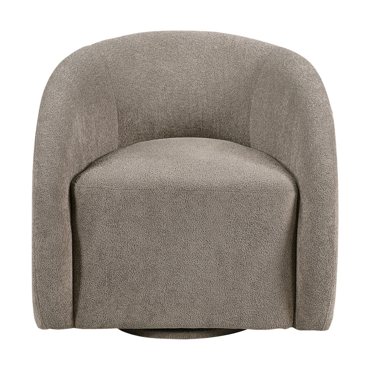 Brown Gray Upholstered Swivel Accent Chair | OROA