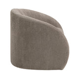 Brown Gray Upholstered Swivel Accent Chair | OROA