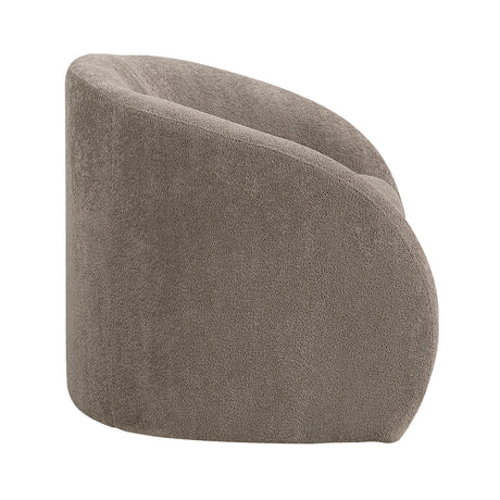 Brown Gray Upholstered Swivel Accent Chair | OROA