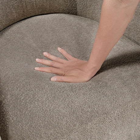 Brown Gray Upholstered Swivel Accent Chair | OROA