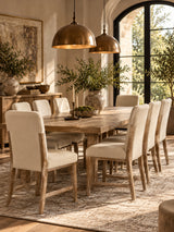 Modern European furniture - Beige Upholstered Dining Chairs (8) - www.oroa.com