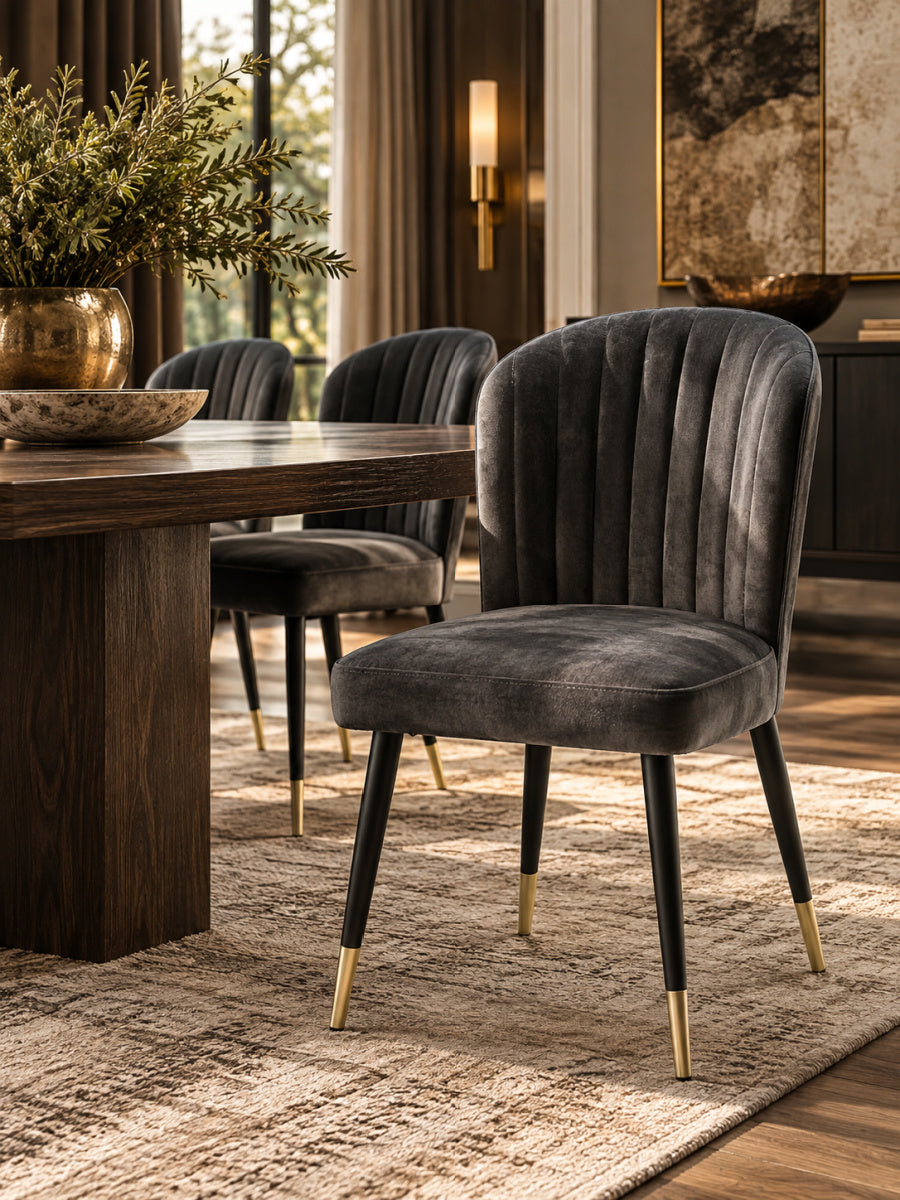 Modern Charcoal Dining Side Chairs (8) | OROA